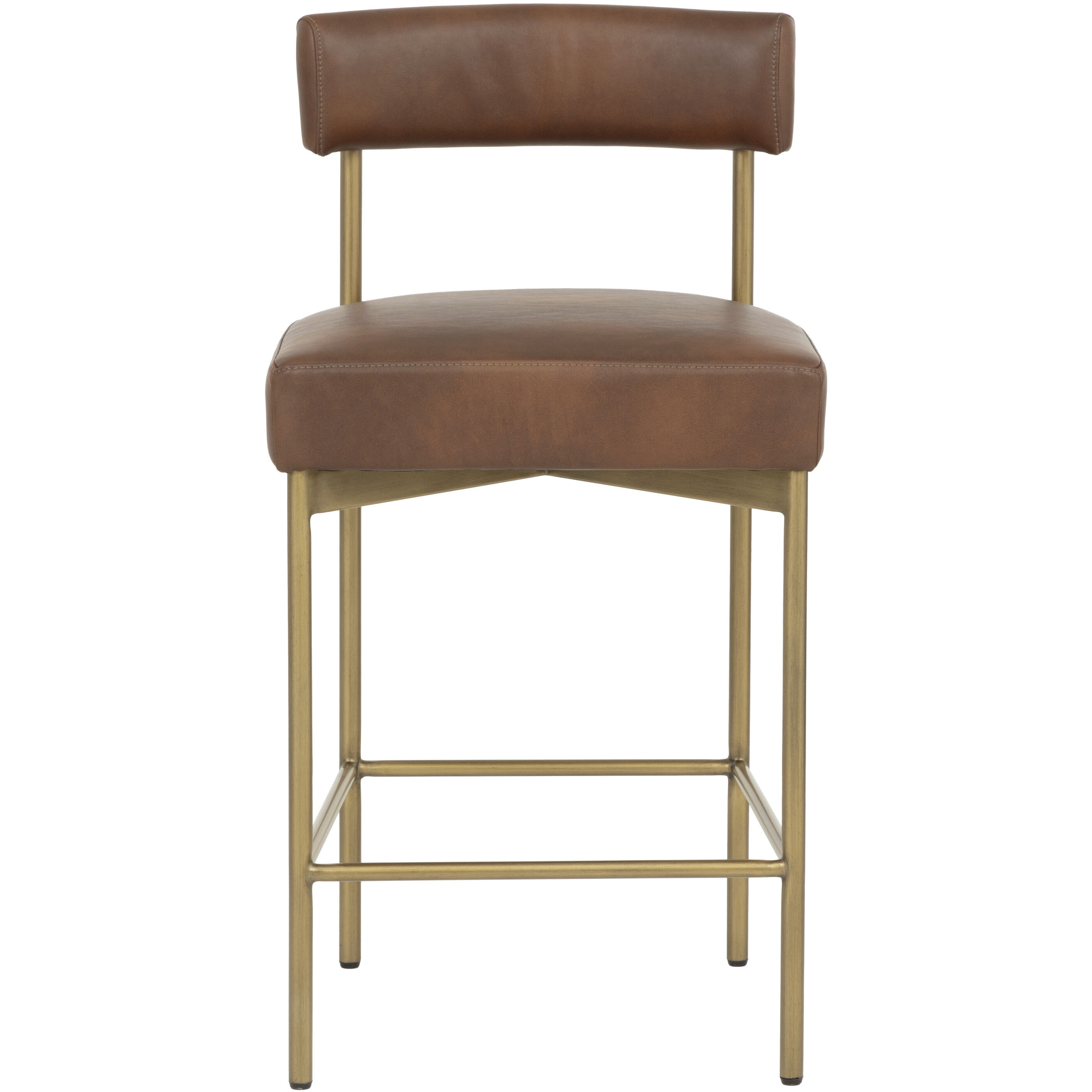Seneca 36.5 inch Antique Brass / Bravo Cognac Counter Stool